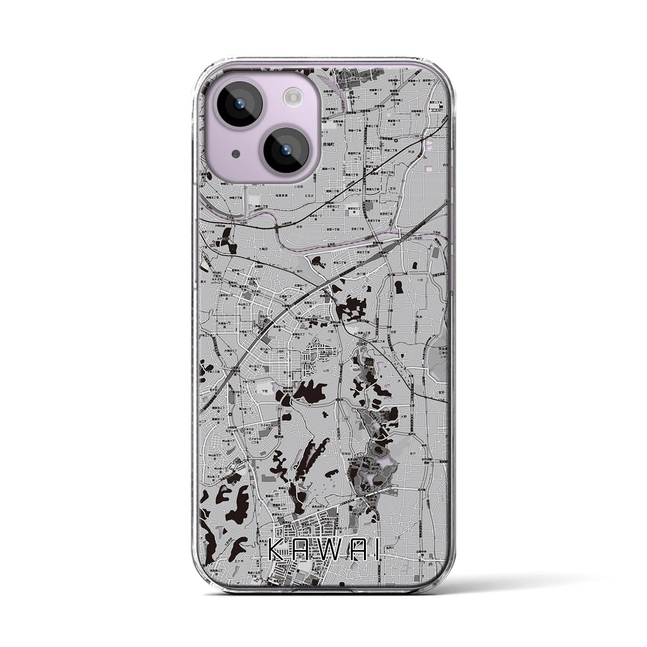 【河合(奈良県)】地図柄iPhoneケース(クリアタイプ)