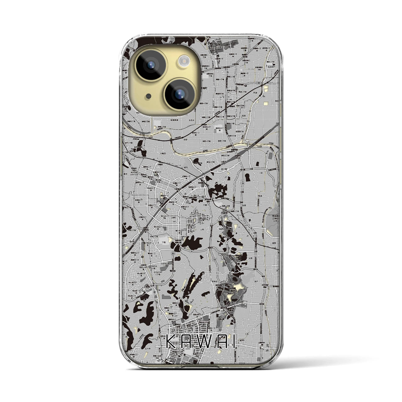 【河合(奈良県)】地図柄iPhoneケース(クリアタイプ)