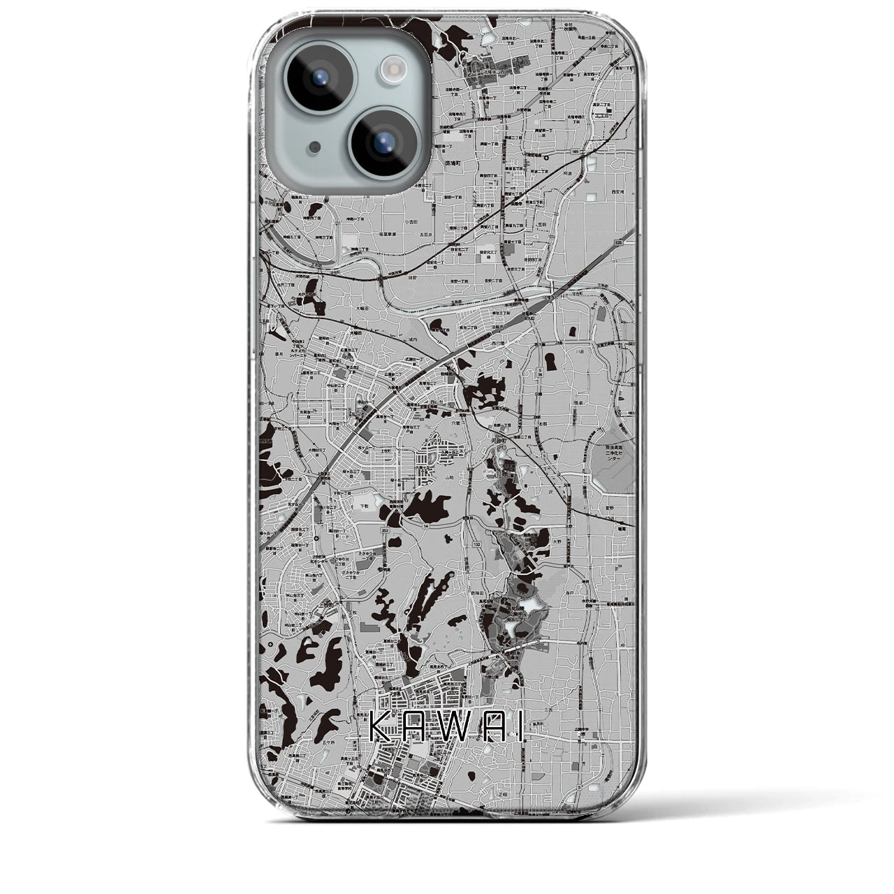 【河合(奈良県)】地図柄iPhoneケース(クリアタイプ)