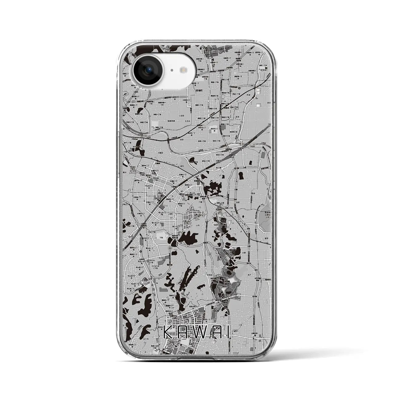 【河合(奈良県)】地図柄iPhoneケース(クリアタイプ)