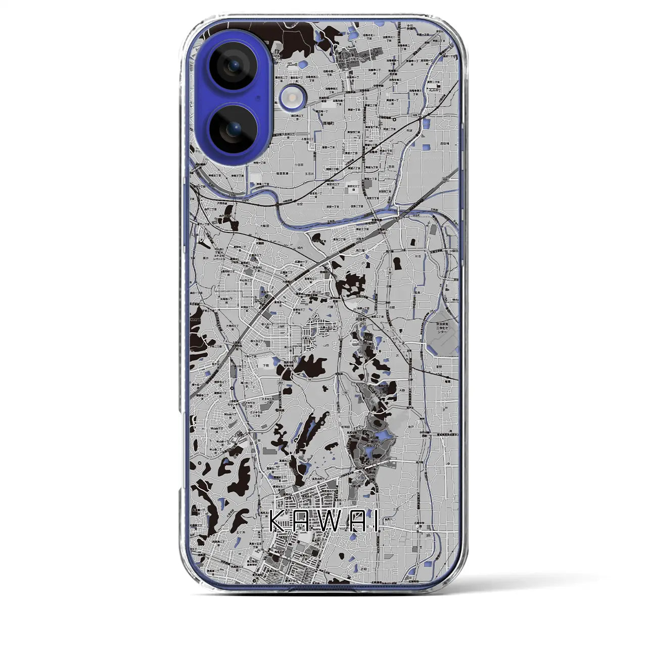 【河合(奈良県)】地図柄iPhoneケース(クリアタイプ)