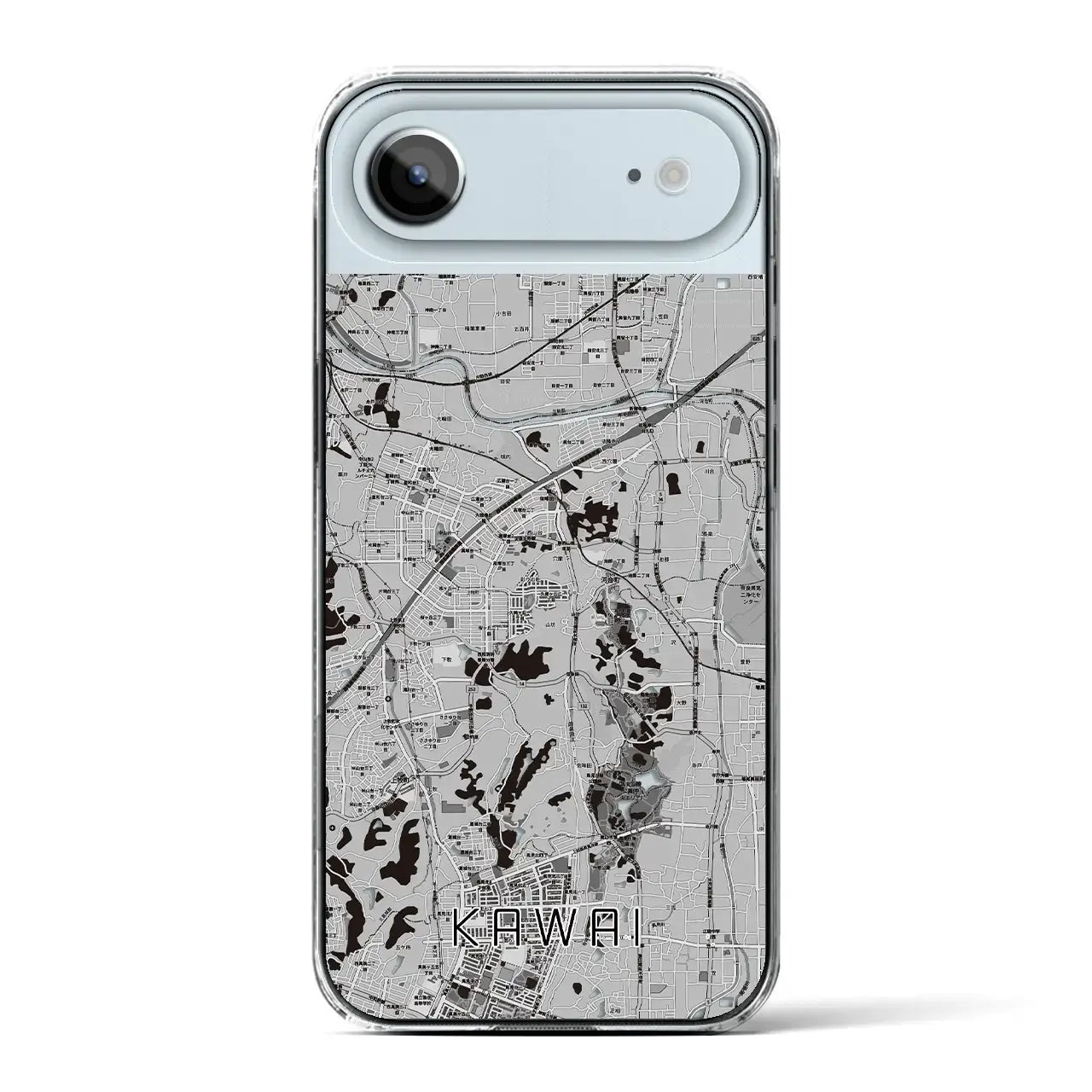 【河合(奈良県)】地図柄iPhoneケース(クリアタイプ)モノトーン・iPhone 17 Pro Max 用