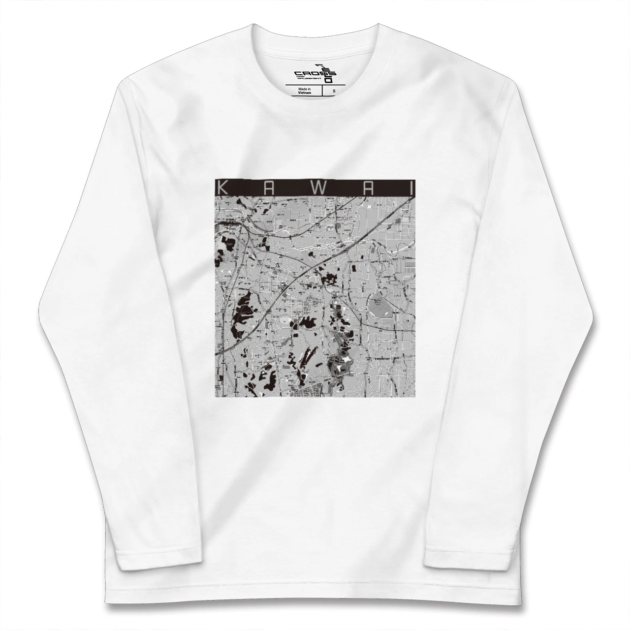 【河合(奈良県)】地図柄ロングスリーブTシャツ