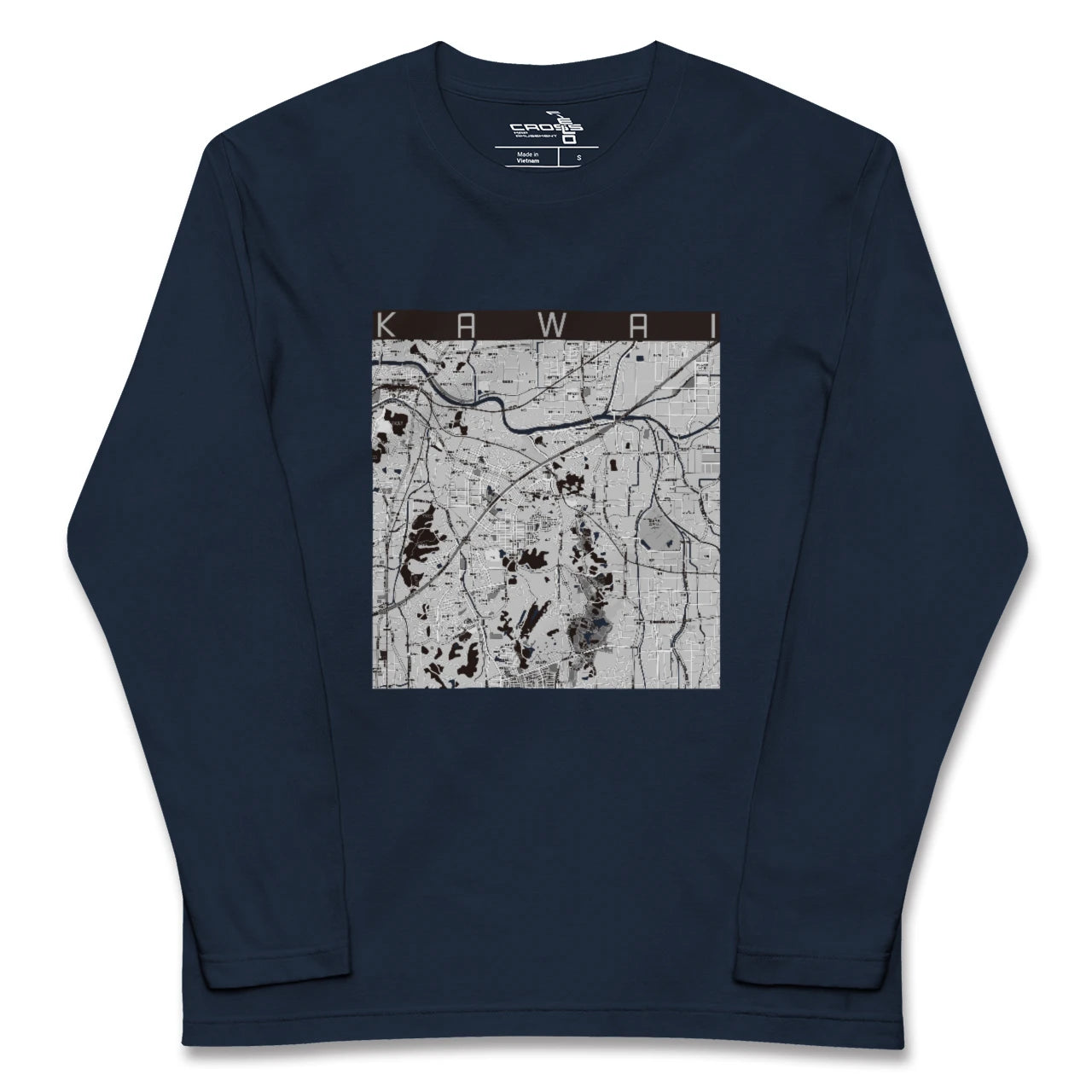 【河合(奈良県)】地図柄ロングスリーブTシャツ