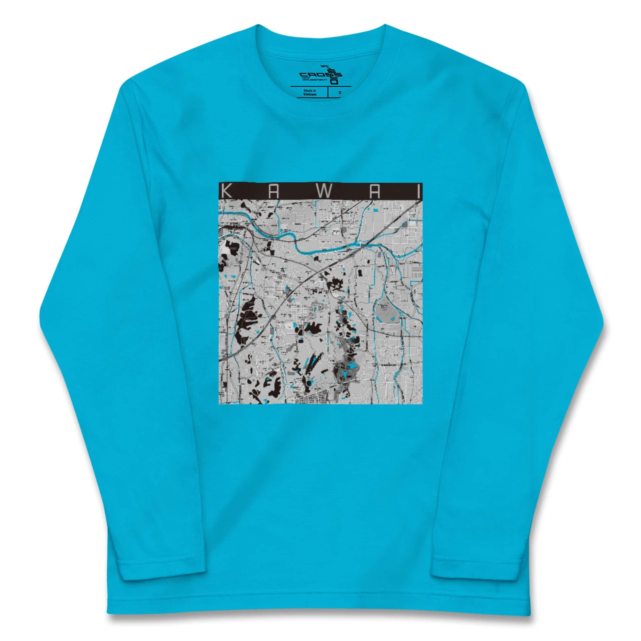 【河合(奈良県)】地図柄ロングスリーブTシャツ