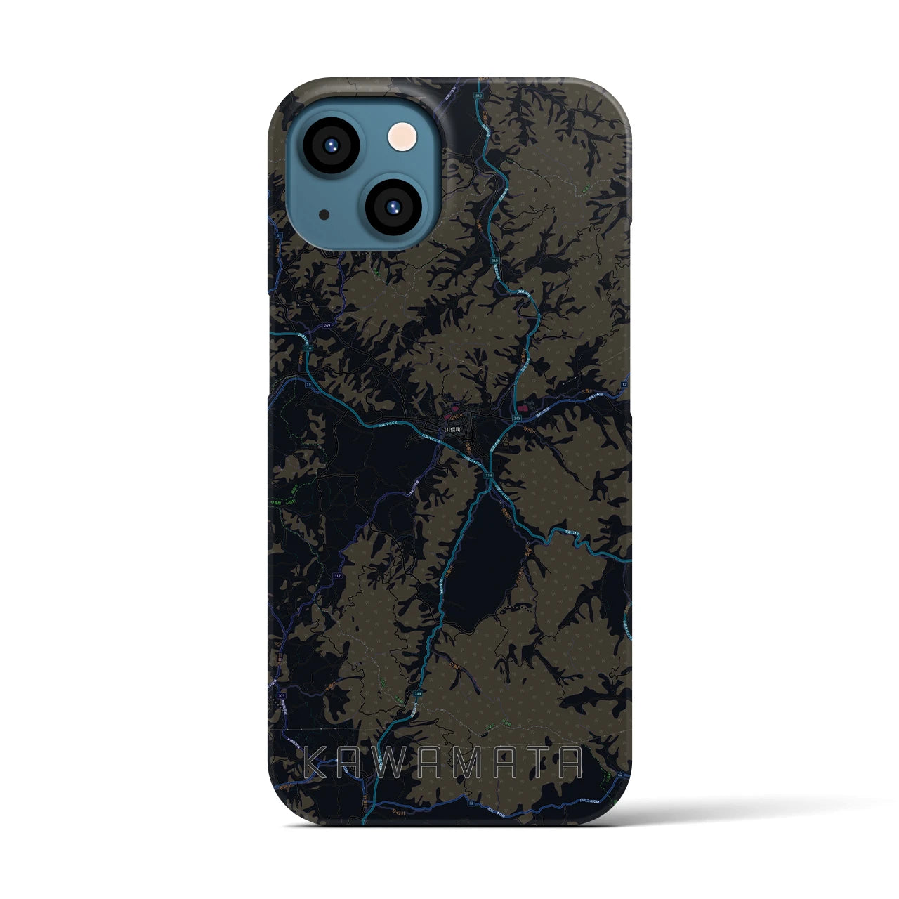 【川俣(福島県)】地図柄iPhoneケース(バックカバータイプ)