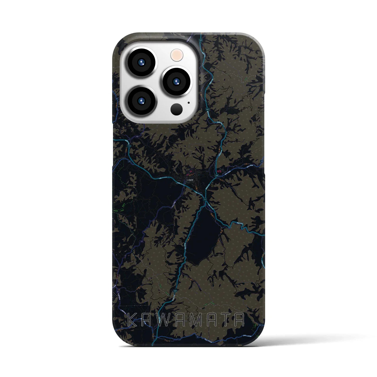 【川俣(福島県)】地図柄iPhoneケース(バックカバータイプ)