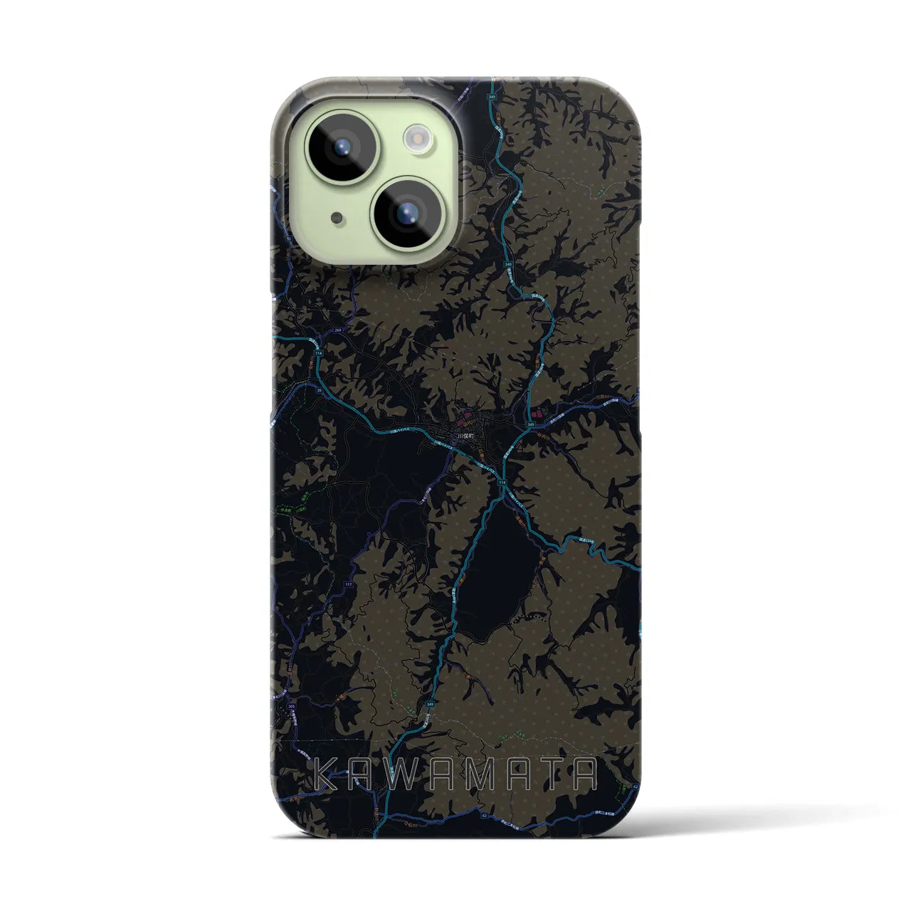 【川俣(福島県)】地図柄iPhoneケース(バックカバータイプ)