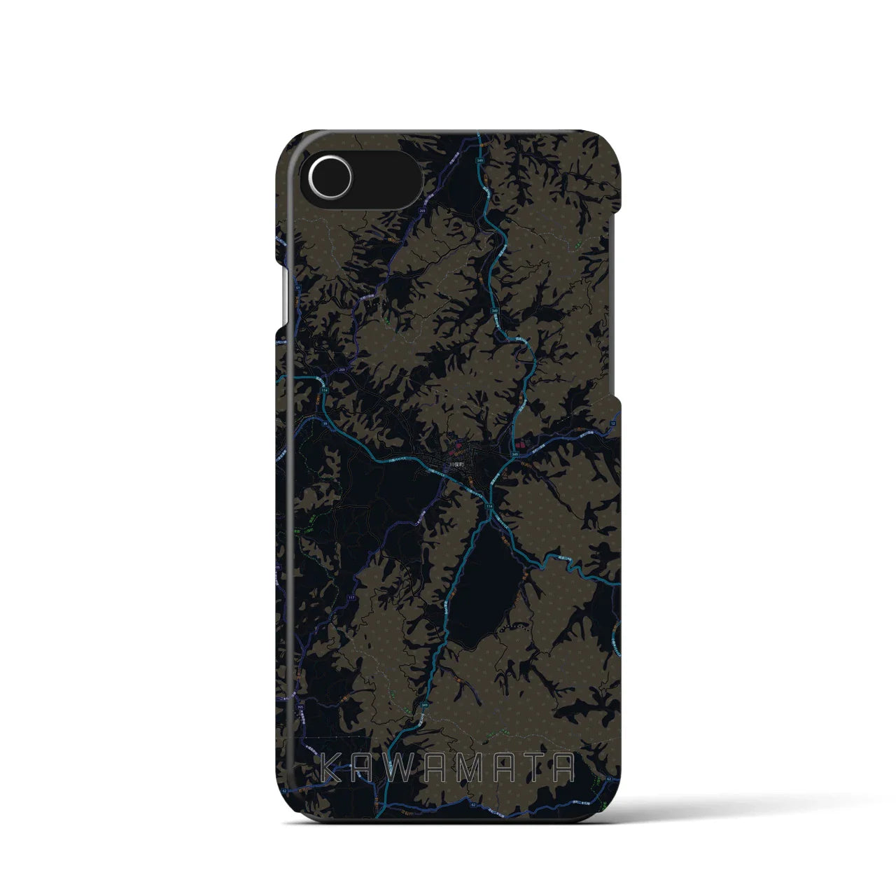 【川俣(福島県)】地図柄iPhoneケース(バックカバータイプ)