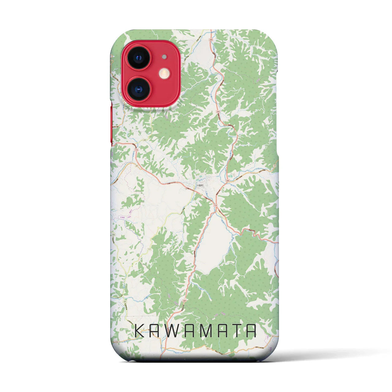 【川俣(福島県)】地図柄iPhoneケース(バックカバータイプ)