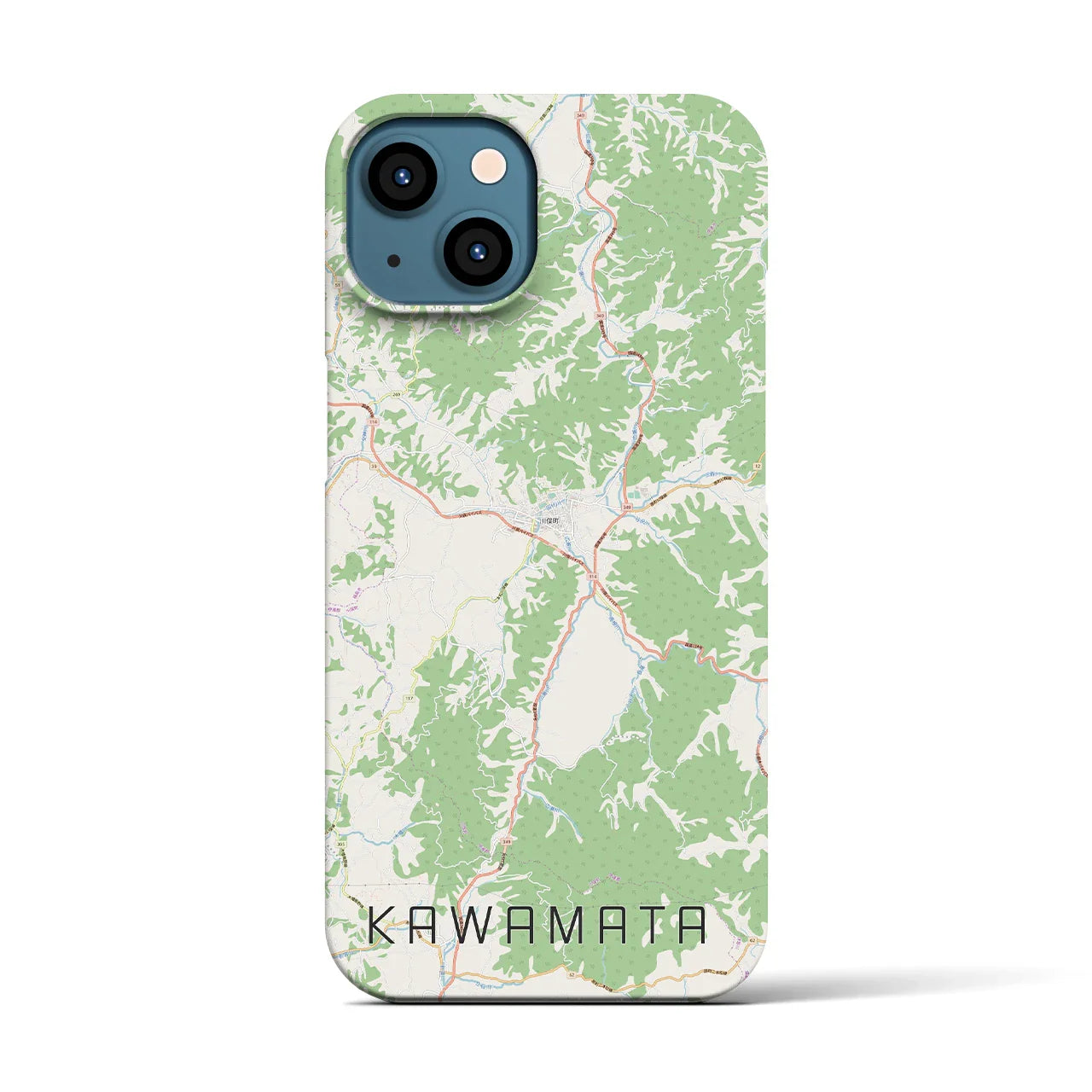 【川俣(福島県)】地図柄iPhoneケース(バックカバータイプ)