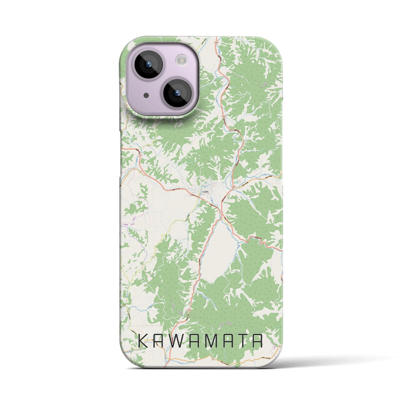 【川俣(福島県)】地図柄iPhoneケース(バックカバータイプ)