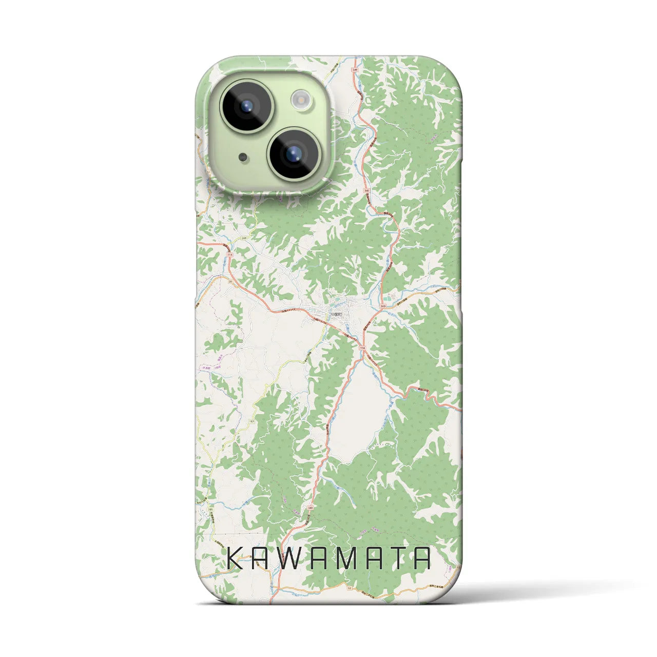 【川俣(福島県)】地図柄iPhoneケース(バックカバータイプ)