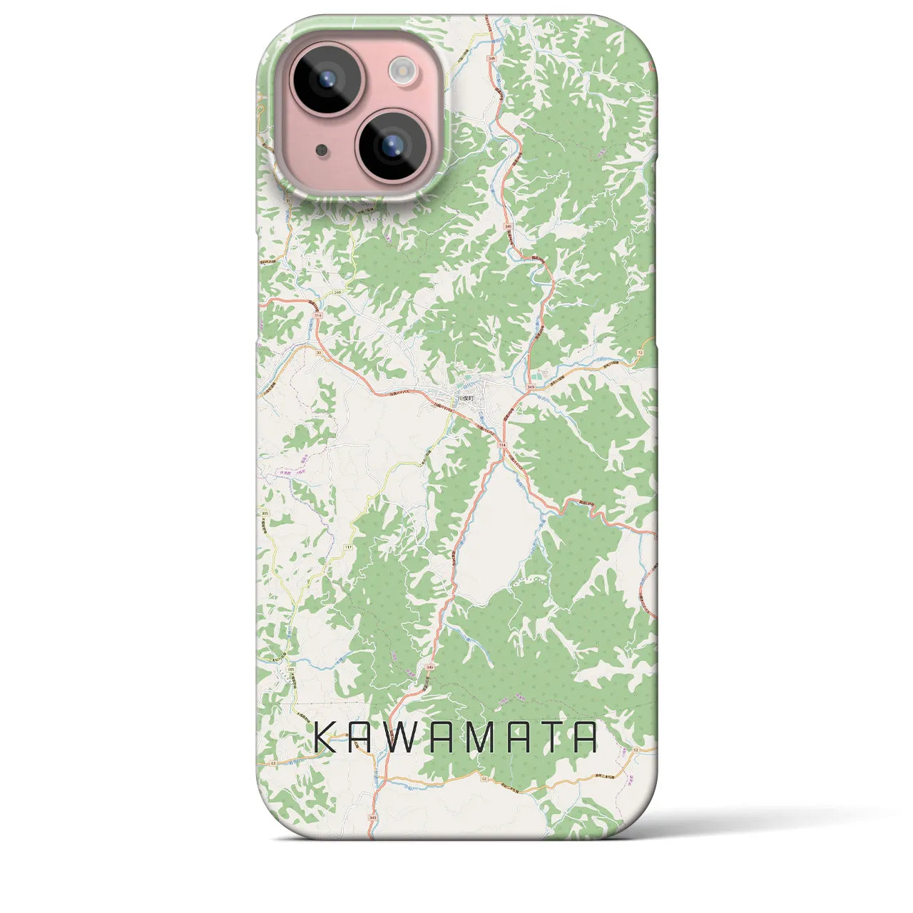 【川俣(福島県)】地図柄iPhoneケース(バックカバータイプ)