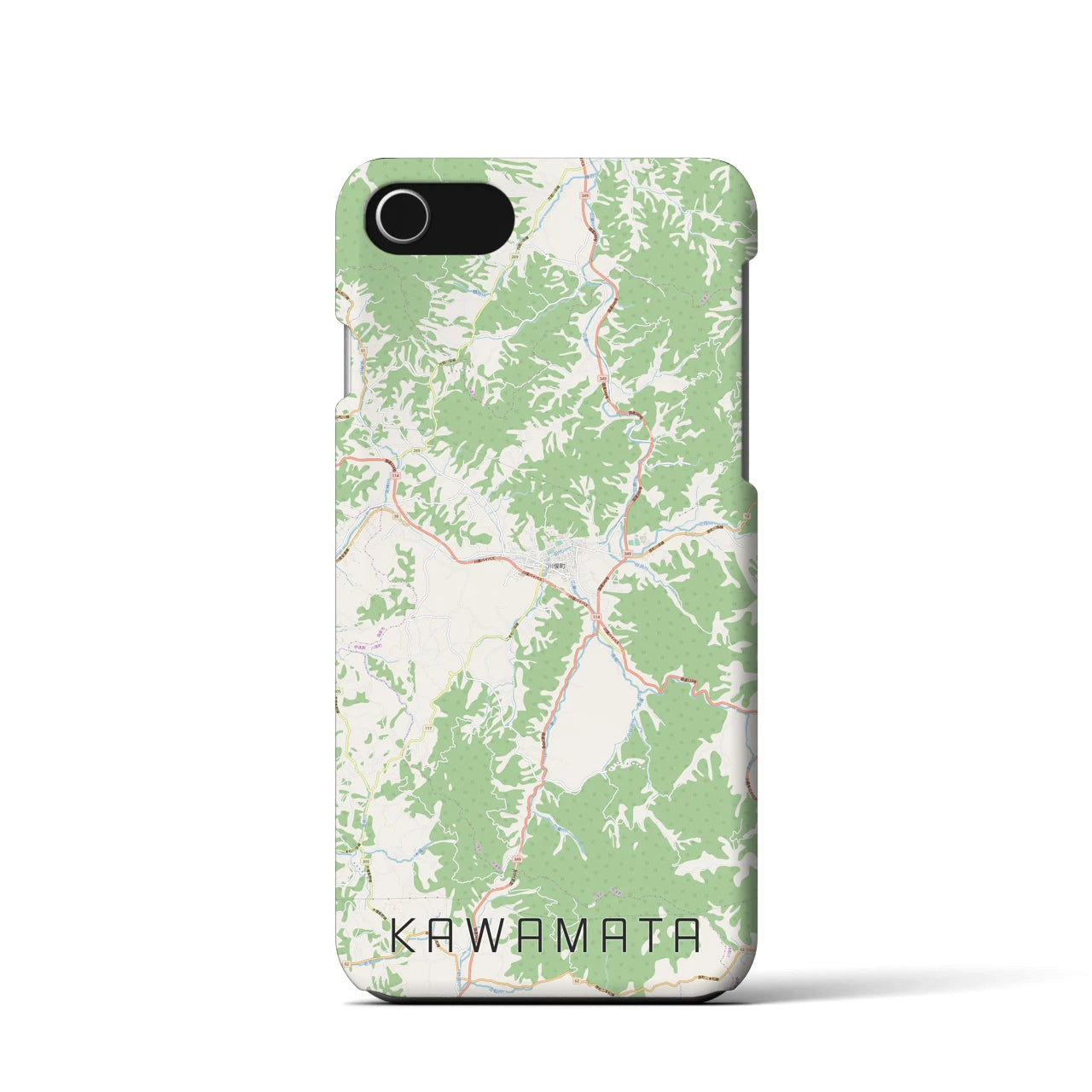 【川俣(福島県)】地図柄iPhoneケース(バックカバータイプ)