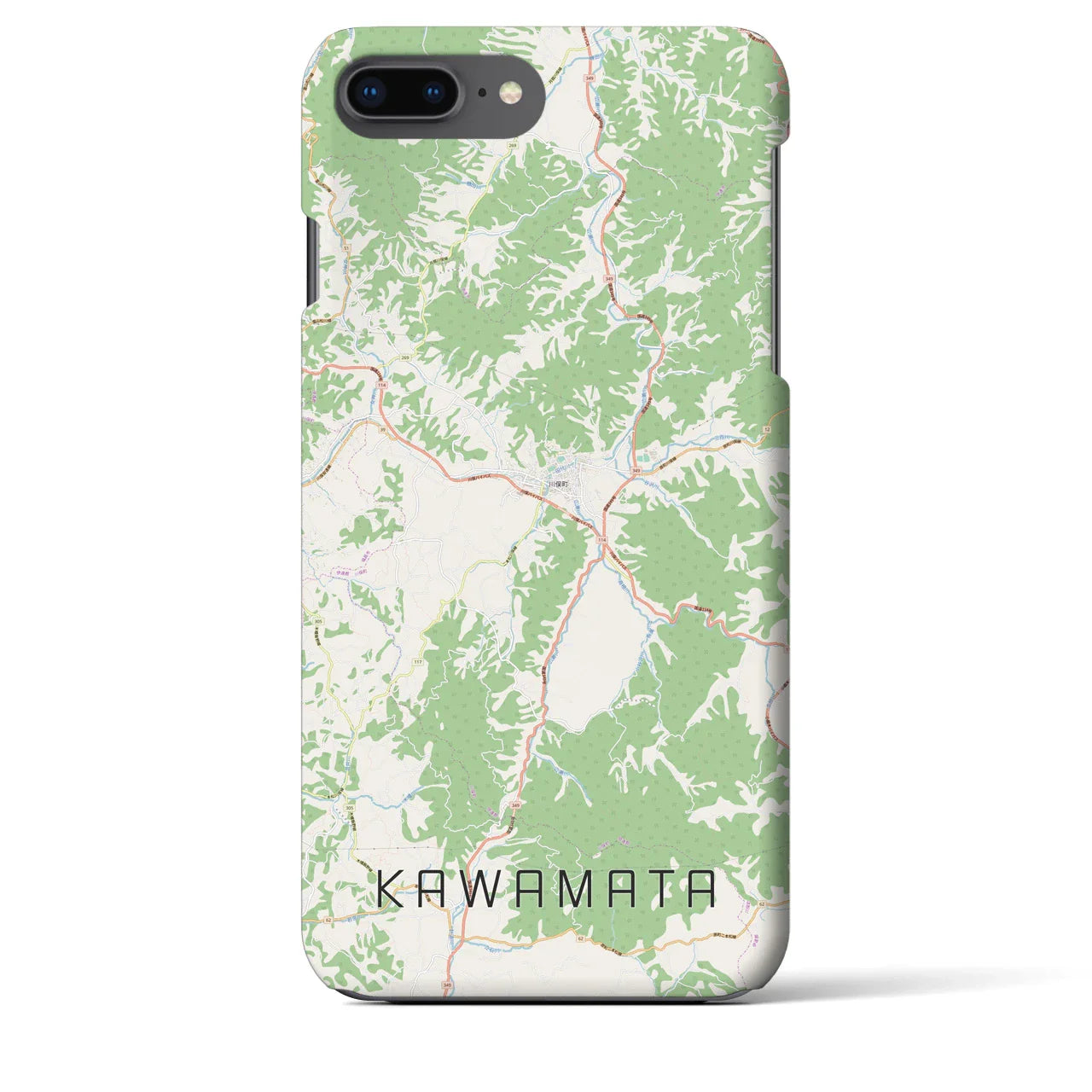 【川俣(福島県)】地図柄iPhoneケース(バックカバータイプ)