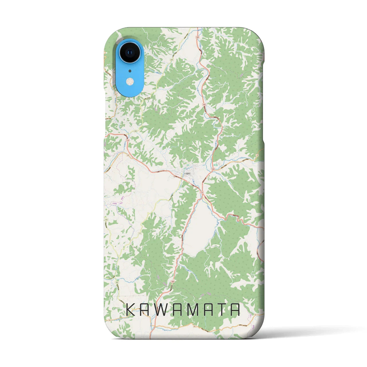 【川俣(福島県)】地図柄iPhoneケース(バックカバータイプ)