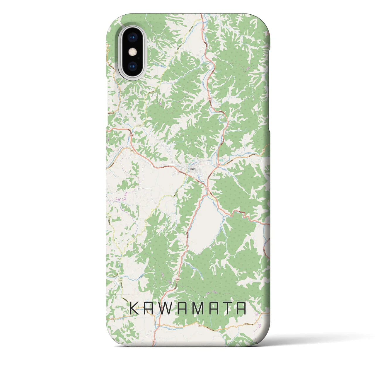 【川俣(福島県)】地図柄iPhoneケース(バックカバータイプ)