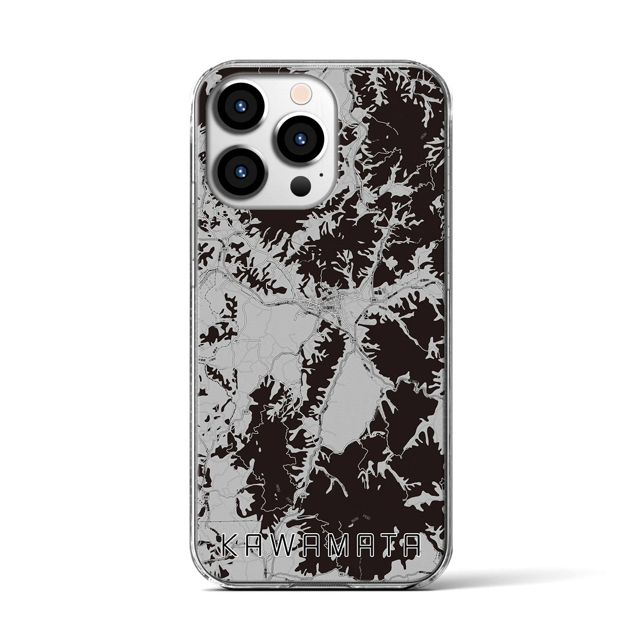 【川俣(福島県)】地図柄iPhoneケース(クリアタイプ)