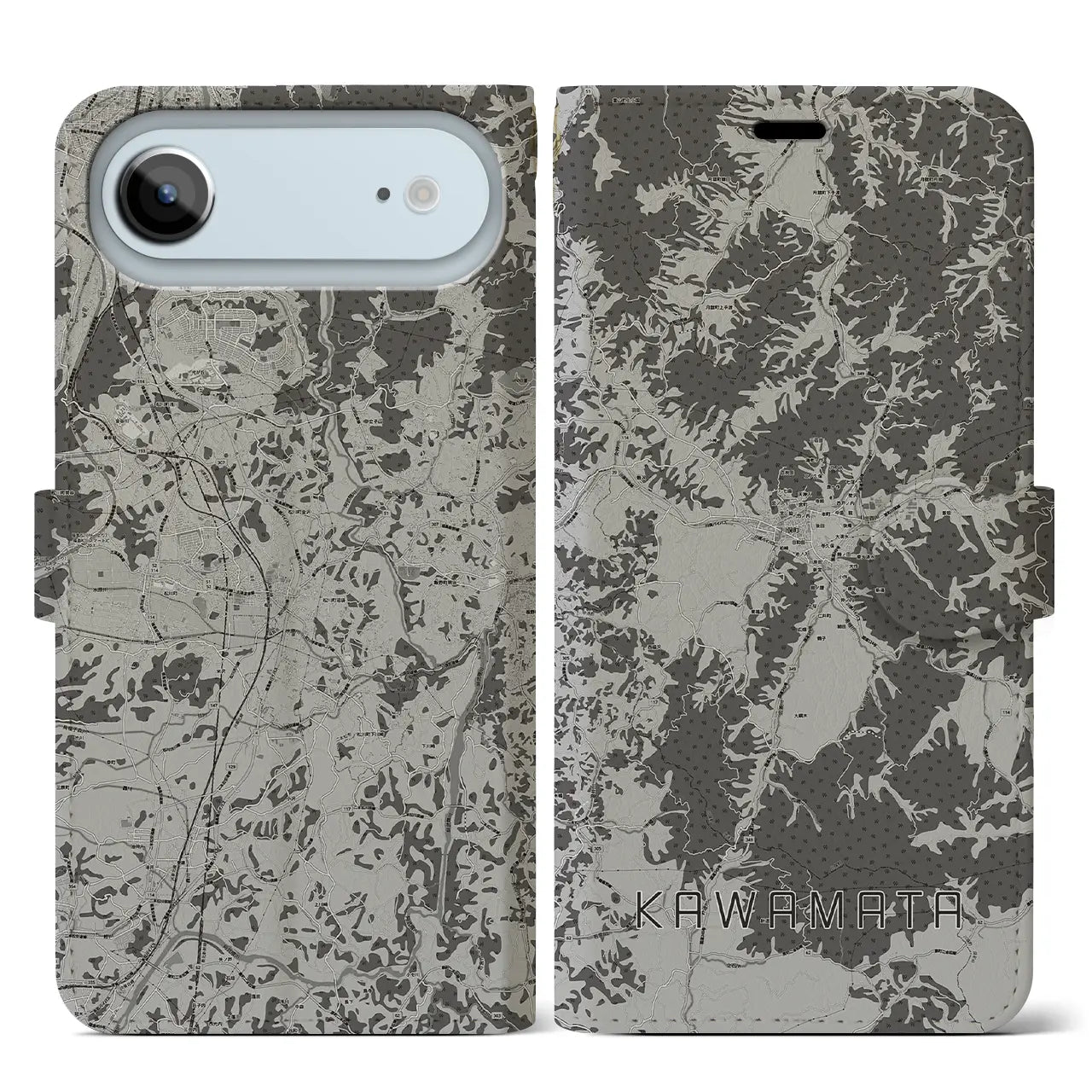 【川俣(福島県)】地図柄iPhoneケース(手帳タイプ)