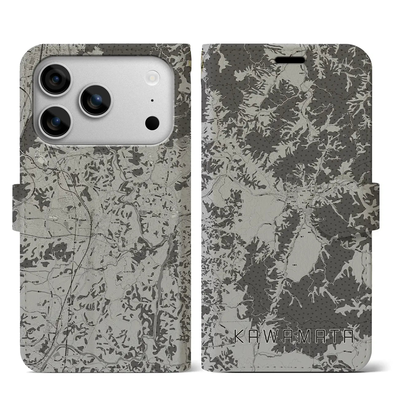 【川俣(福島県)】地図柄iPhoneケース(手帳タイプ)