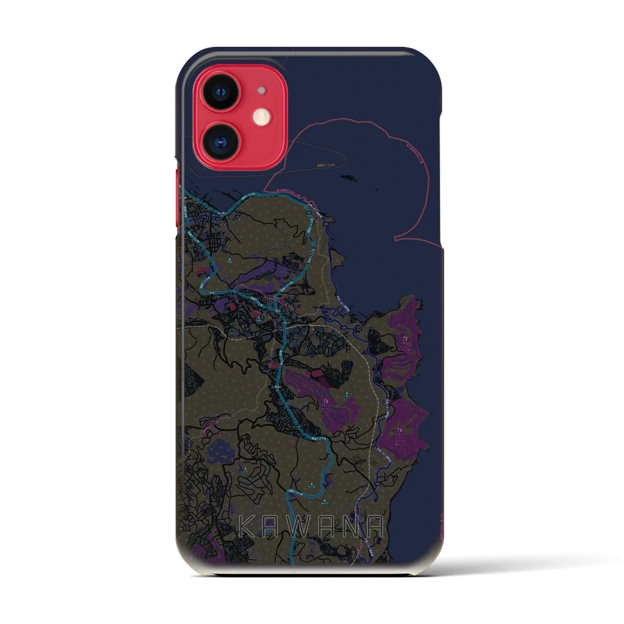 【川奈(静岡県)】地図柄iPhoneケース(バックカバータイプ)
