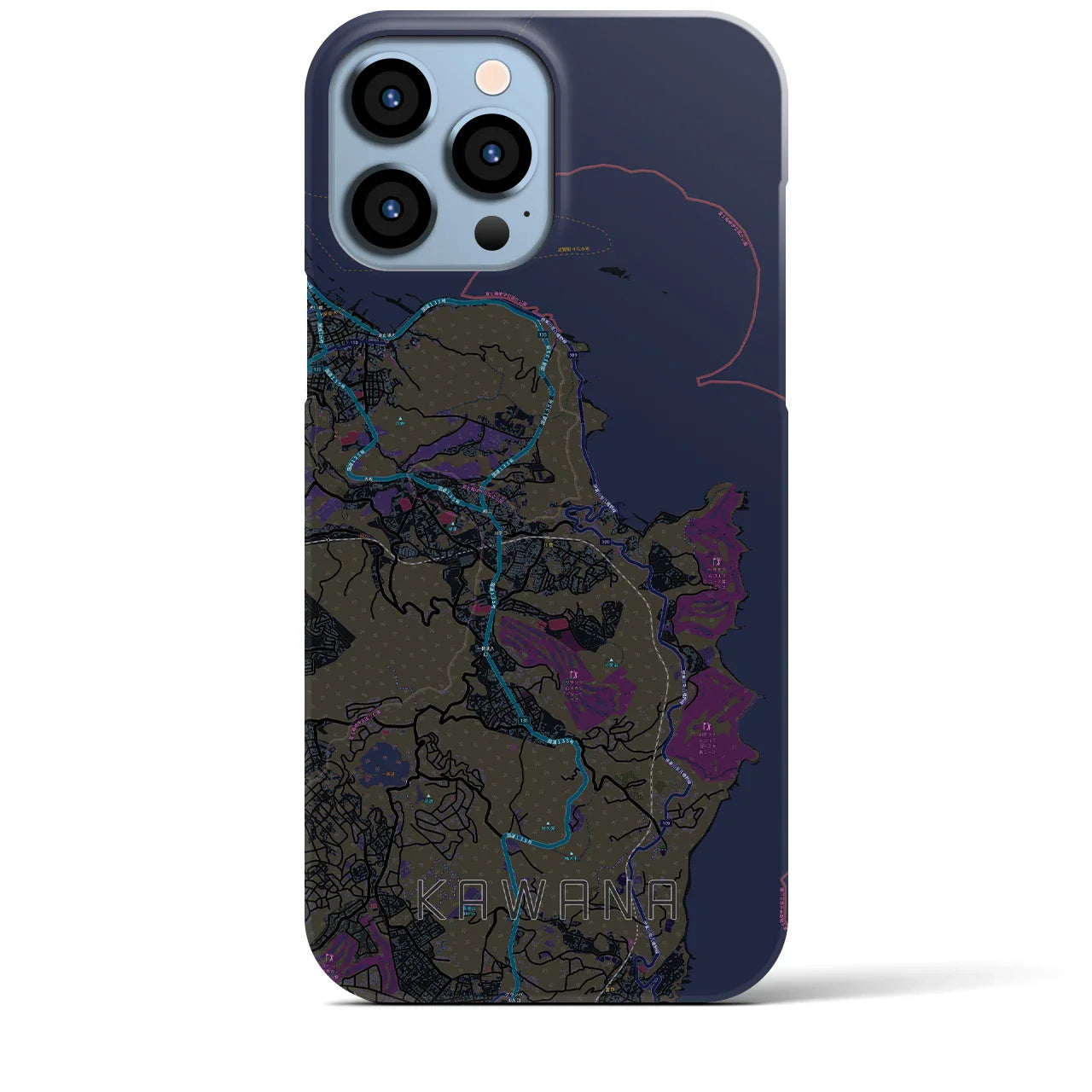 【川奈(静岡県)】地図柄iPhoneケース(バックカバータイプ)