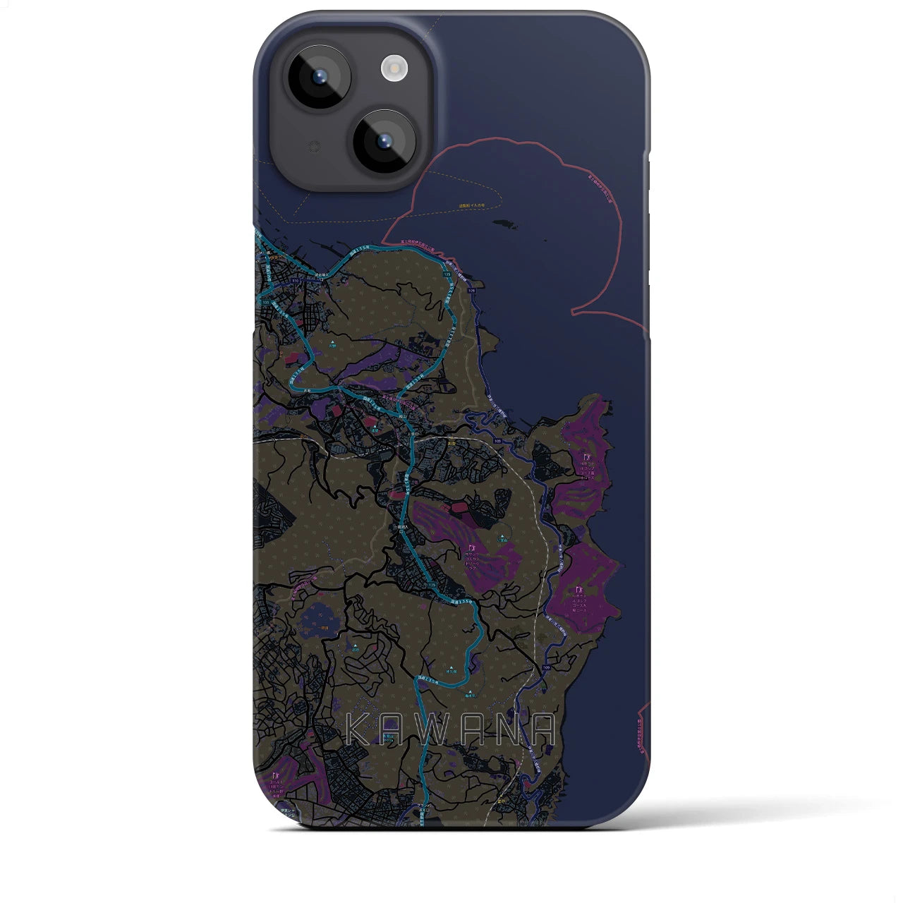 【川奈(静岡県)】地図柄iPhoneケース(バックカバータイプ)