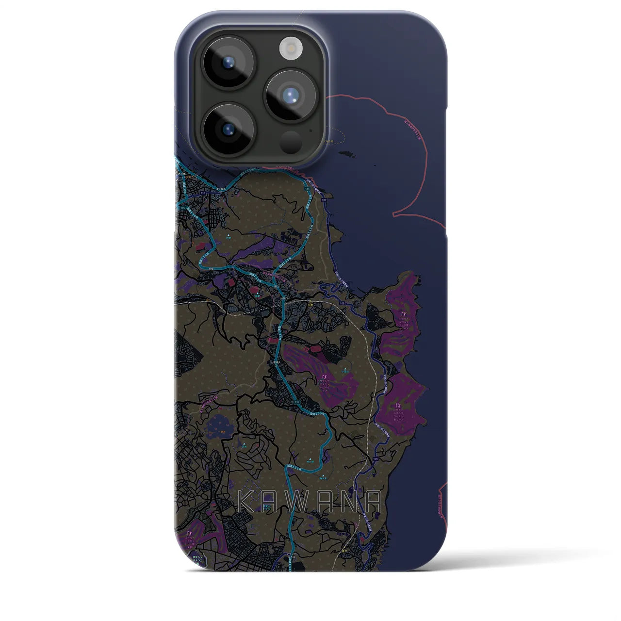 【川奈(静岡県)】地図柄iPhoneケース(バックカバータイプ)