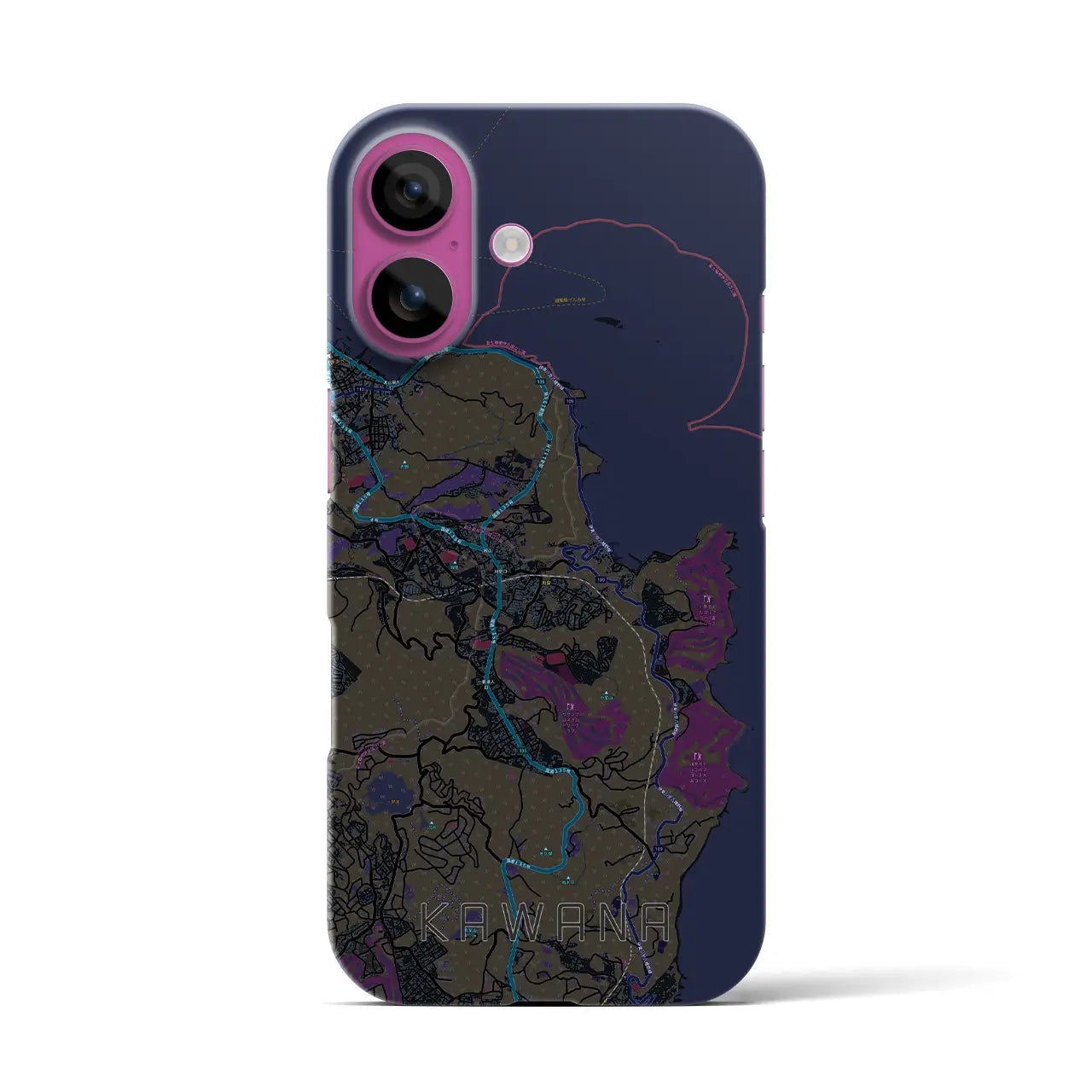 【川奈(静岡県)】地図柄iPhoneケース(バックカバータイプ)