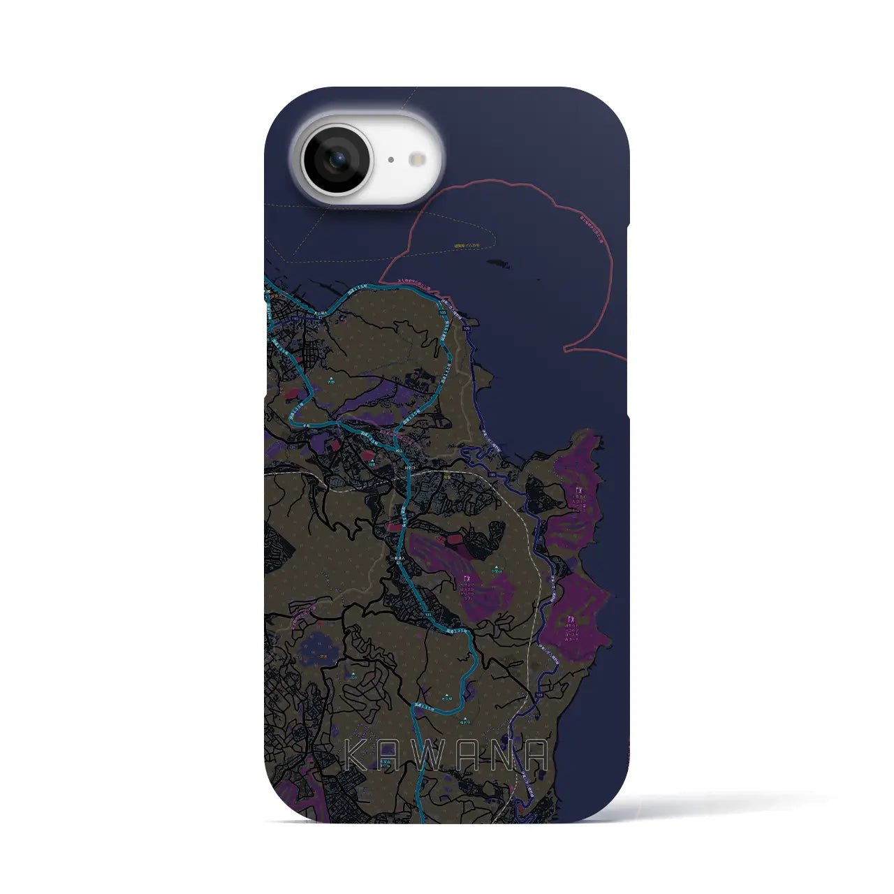 【川奈(静岡県)】地図柄iPhoneケース(バックカバータイプ)