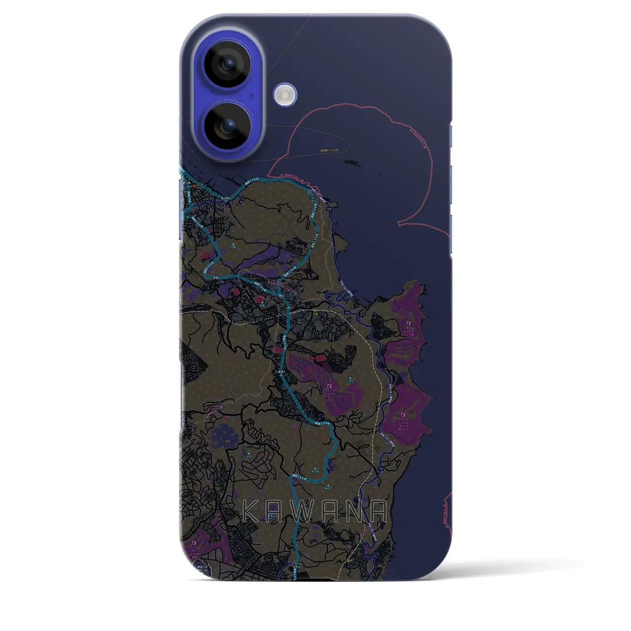 【川奈(静岡県)】地図柄iPhoneケース(バックカバータイプ)