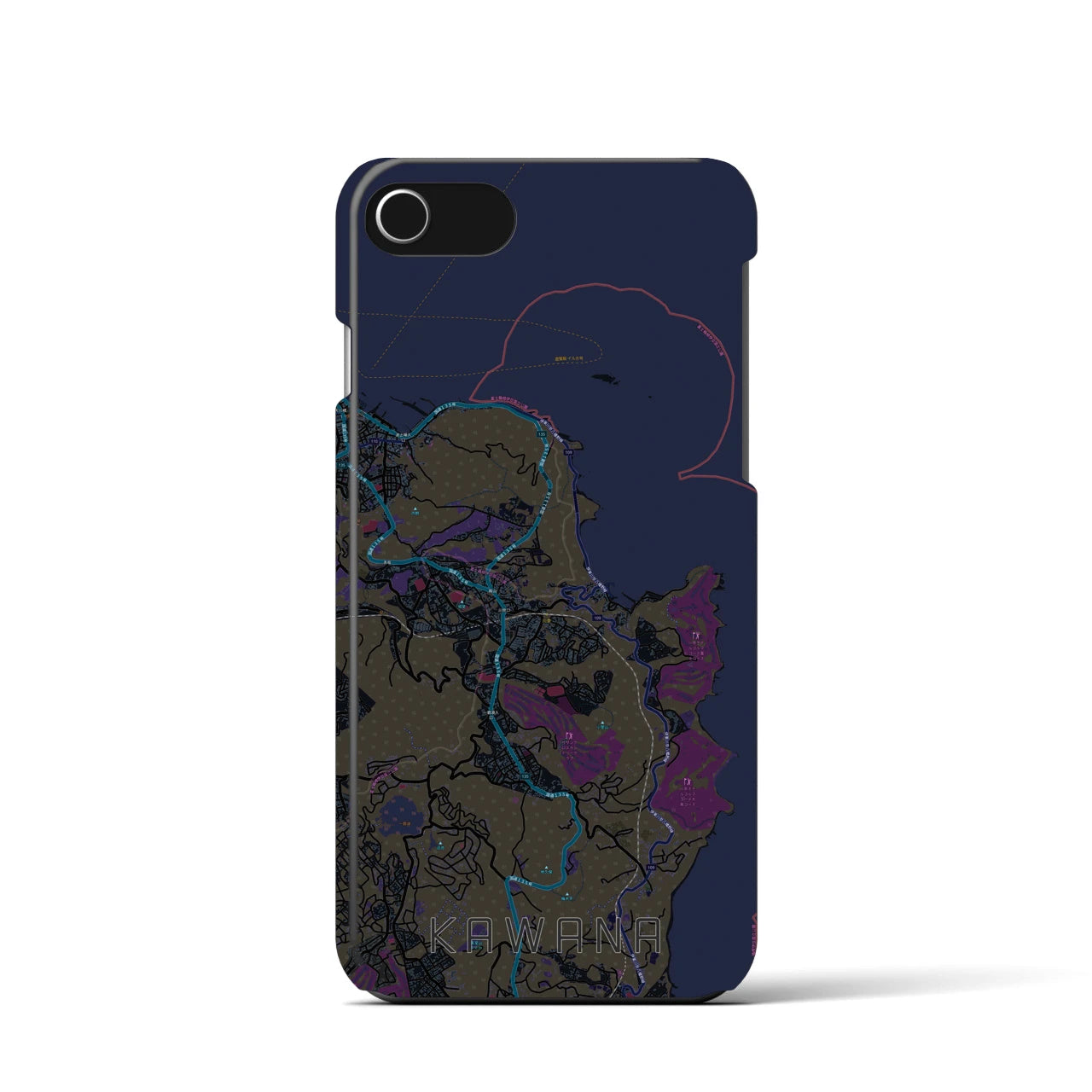 【川奈(静岡県)】地図柄iPhoneケース(バックカバータイプ)