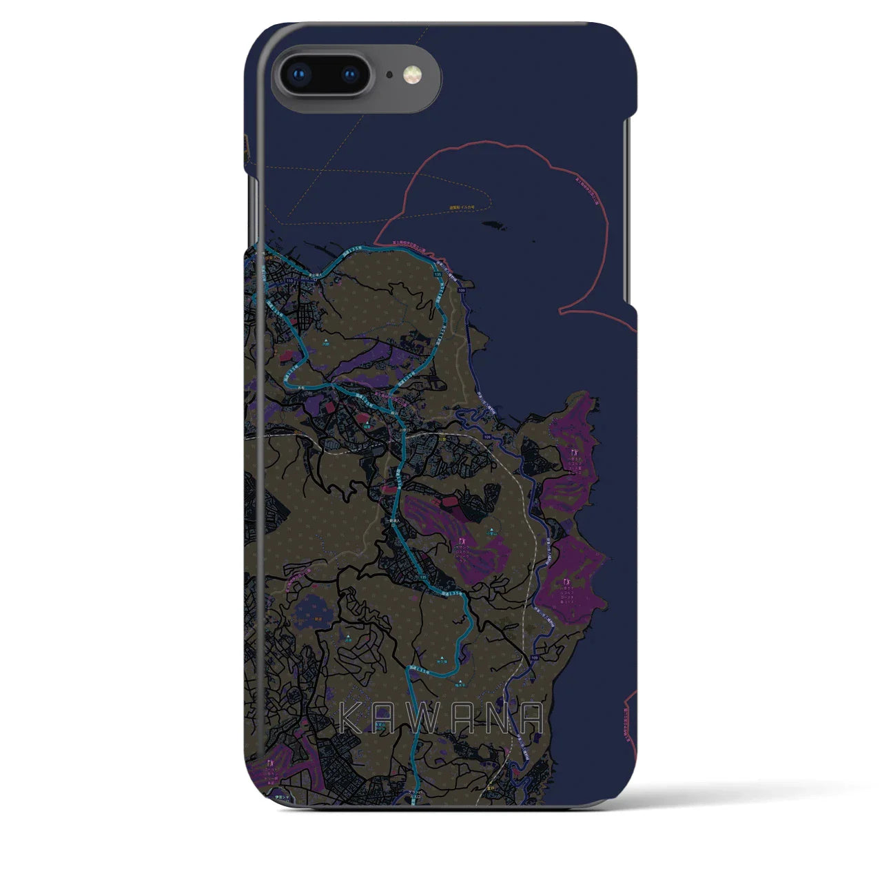 【川奈(静岡県)】地図柄iPhoneケース(バックカバータイプ)