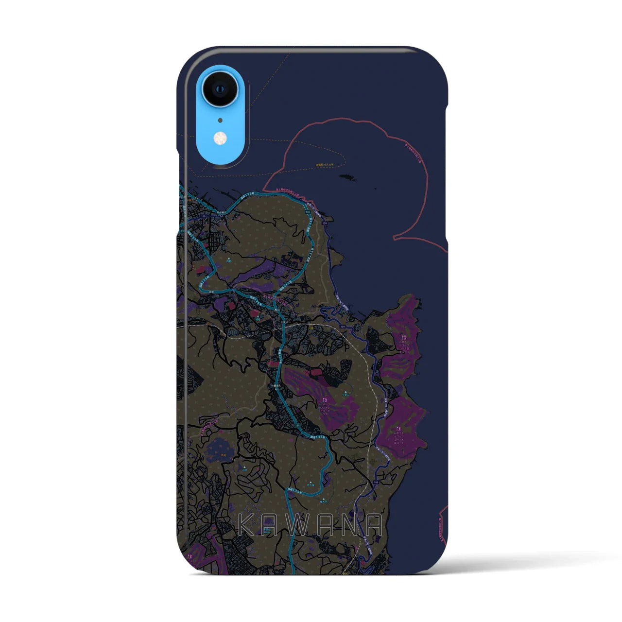 【川奈(静岡県)】地図柄iPhoneケース(バックカバータイプ)