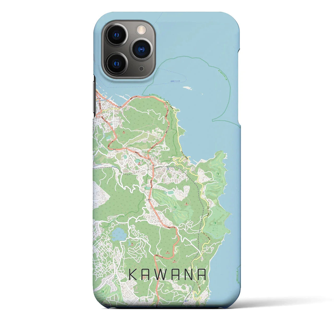 【川奈(静岡県)】地図柄iPhoneケース(バックカバータイプ)