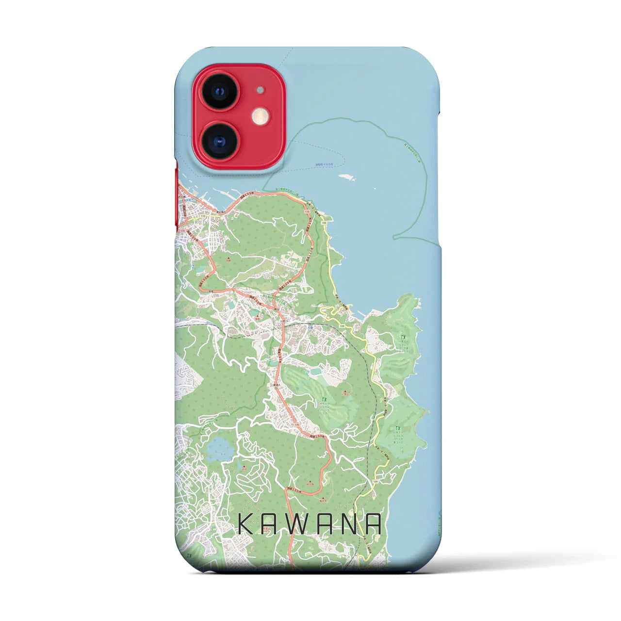 【川奈(静岡県)】地図柄iPhoneケース(バックカバータイプ)
