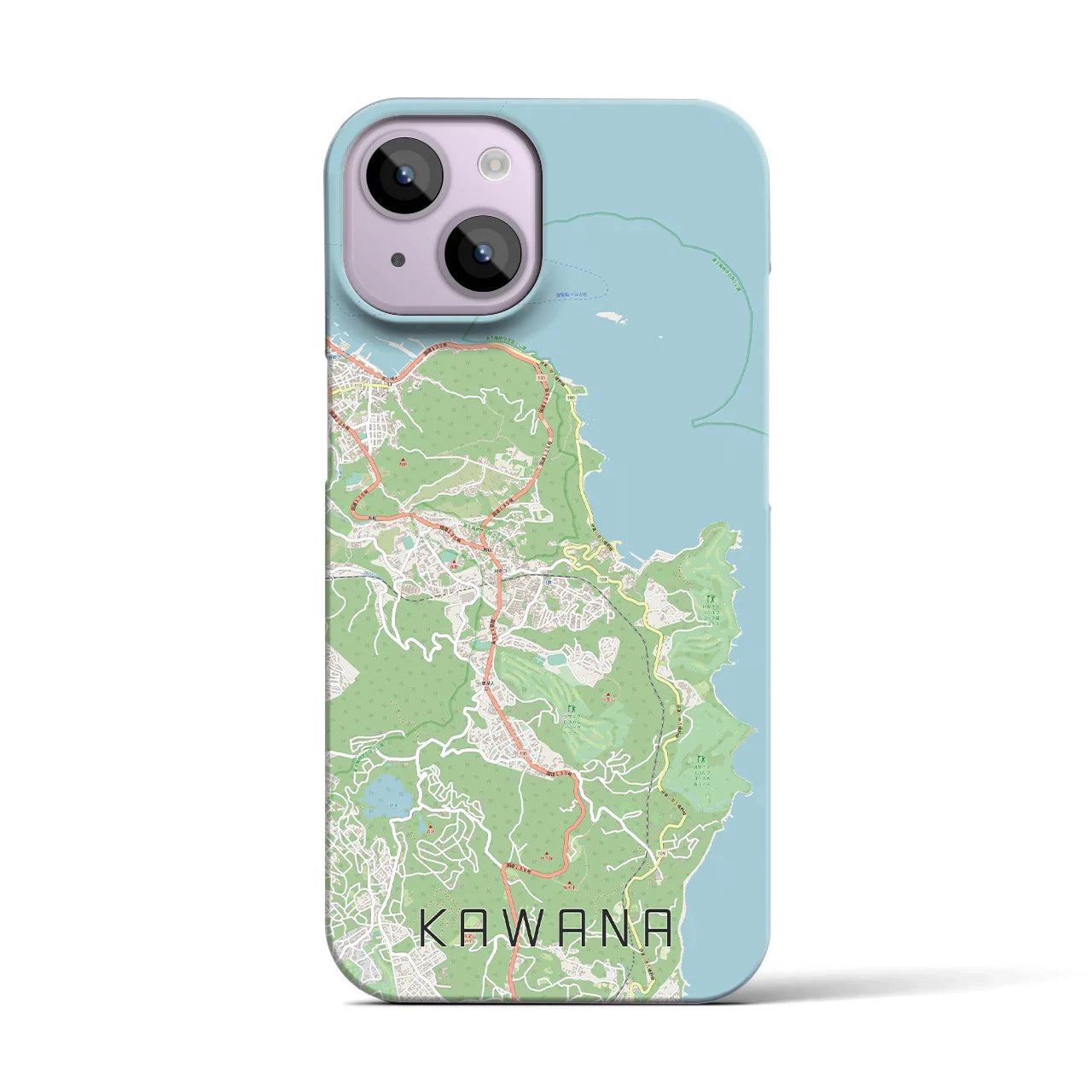 【川奈(静岡県)】地図柄iPhoneケース(バックカバータイプ)