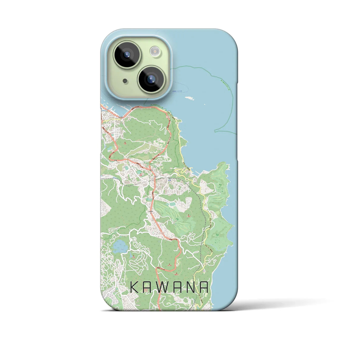 【川奈(静岡県)】地図柄iPhoneケース(バックカバータイプ)
