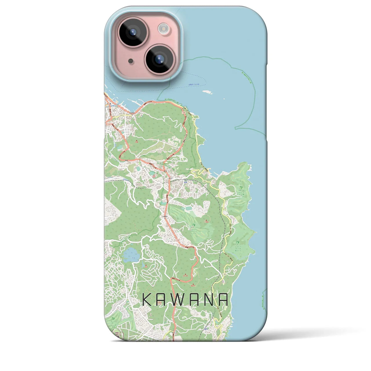 【川奈(静岡県)】地図柄iPhoneケース(バックカバータイプ)