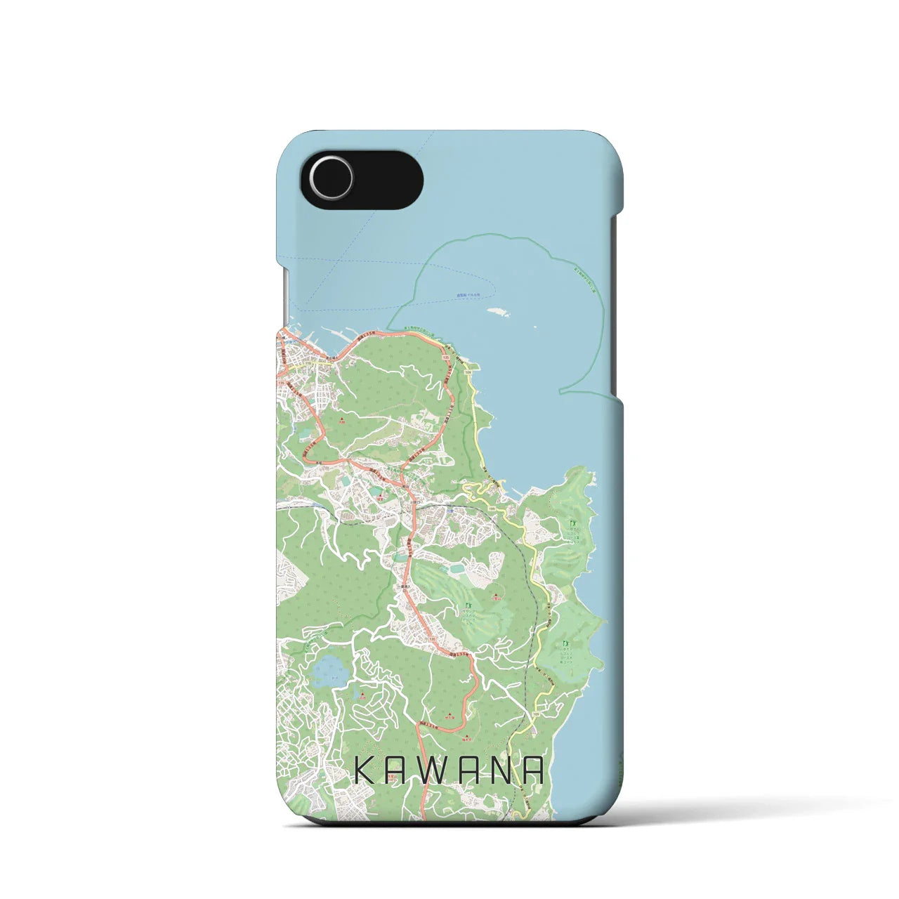 【川奈(静岡県)】地図柄iPhoneケース(バックカバータイプ)