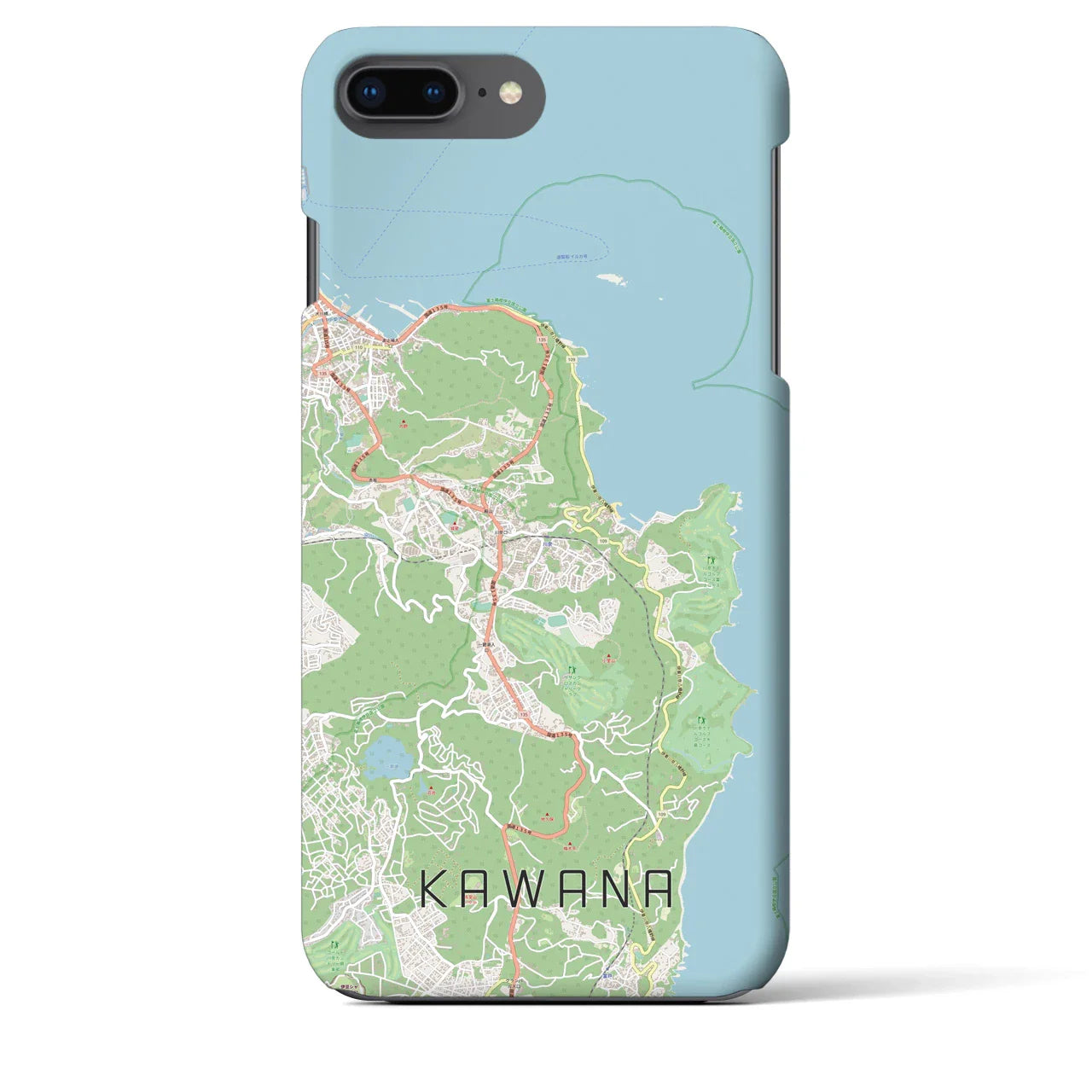 【川奈(静岡県)】地図柄iPhoneケース(バックカバータイプ)