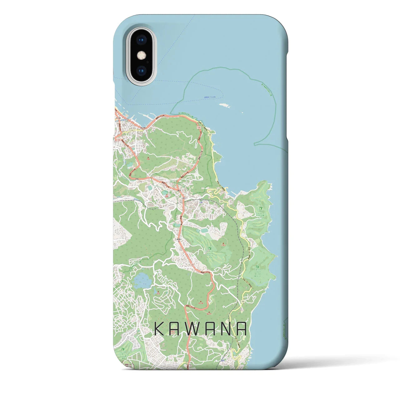 【川奈(静岡県)】地図柄iPhoneケース(バックカバータイプ)