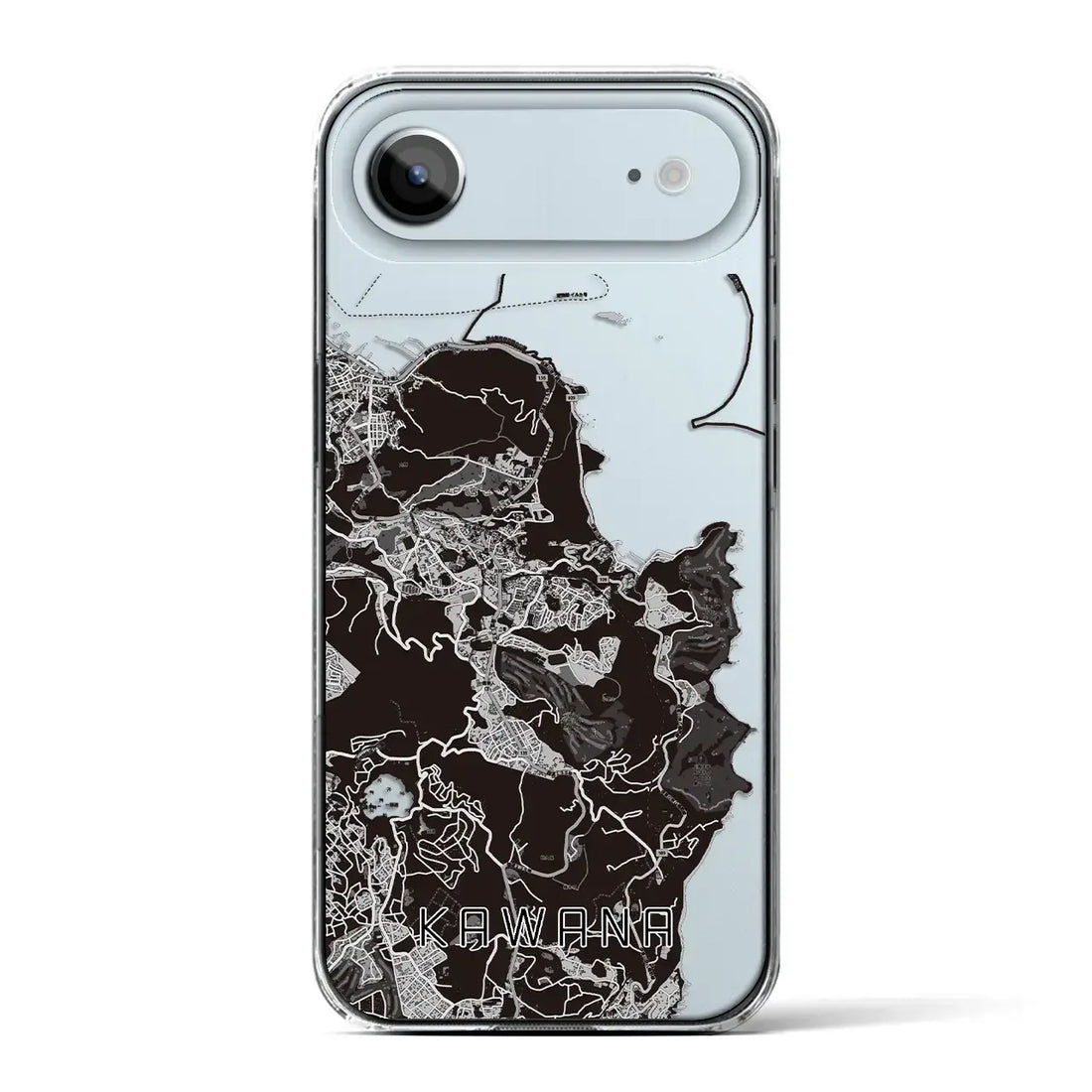 【川奈(静岡県)】地図柄iPhoneケース(クリアタイプ)モノトーン・iPhone 17 Pro Max 用