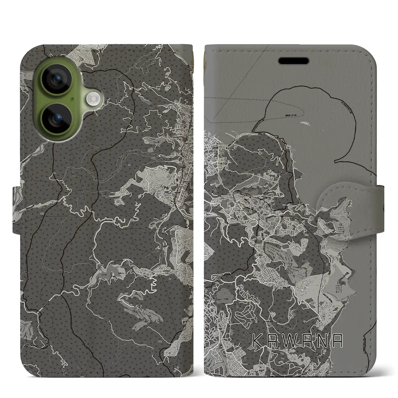 【川奈(静岡県)】地図柄iPhoneケース(手帳タイプ)