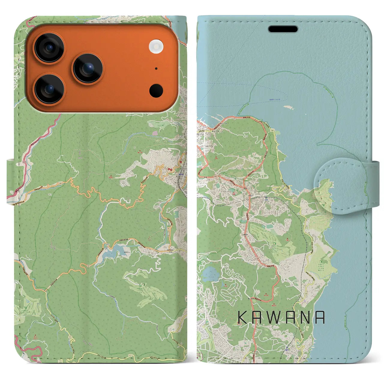【川奈(静岡県)】地図柄iPhoneケース(手帳タイプ)