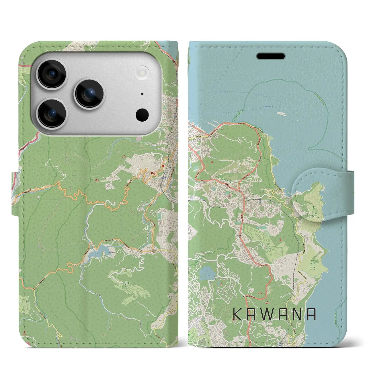 【川奈(静岡県)】地図柄iPhoneケース(手帳タイプ)