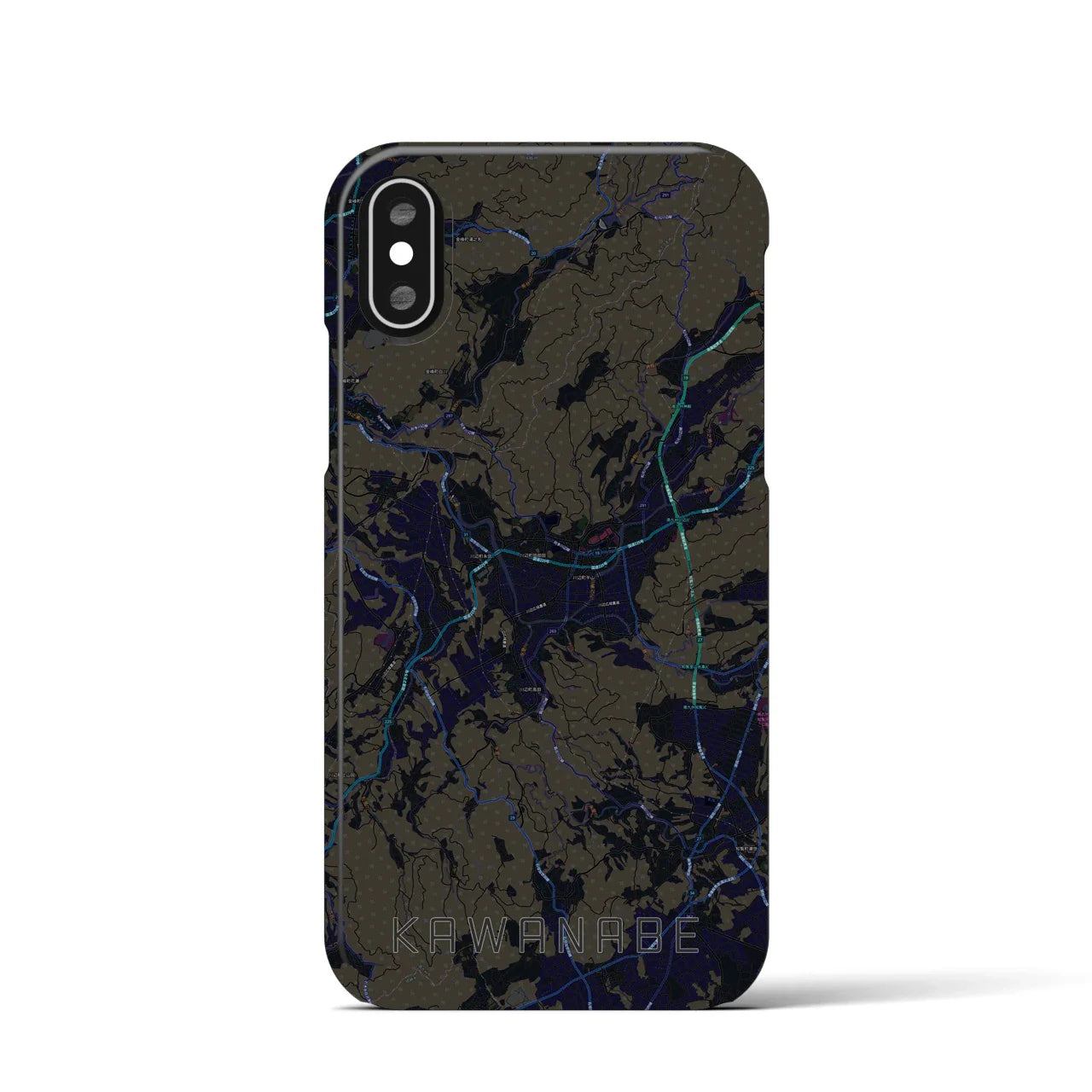 【川辺(鹿児島県)】地図柄iPhoneケース(バックカバータイプ)