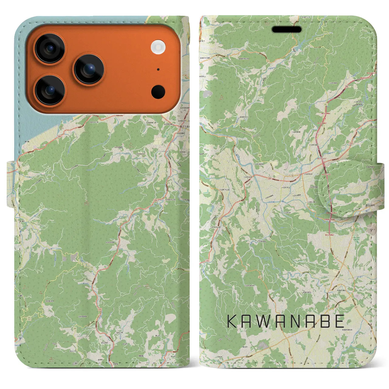 【川辺(鹿児島県)】地図柄iPhoneケース(手帳タイプ)