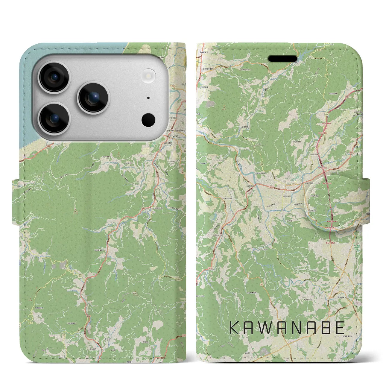 【川辺(鹿児島県)】地図柄iPhoneケース(手帳タイプ)